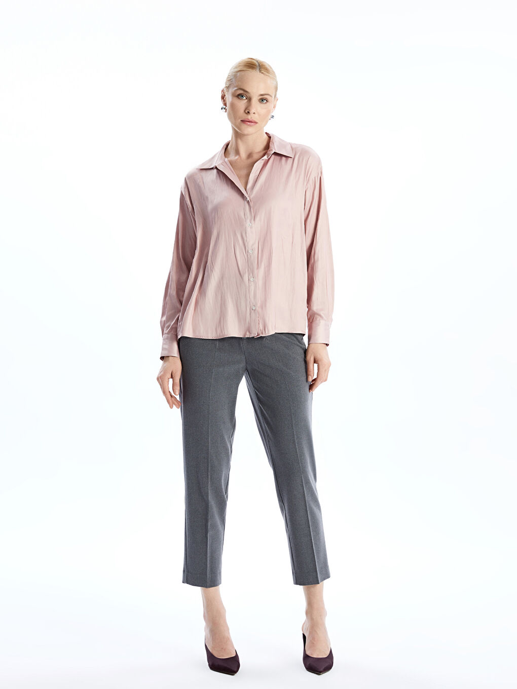 LCW ECO Pembe Oversize Kadın Gömlek - 1