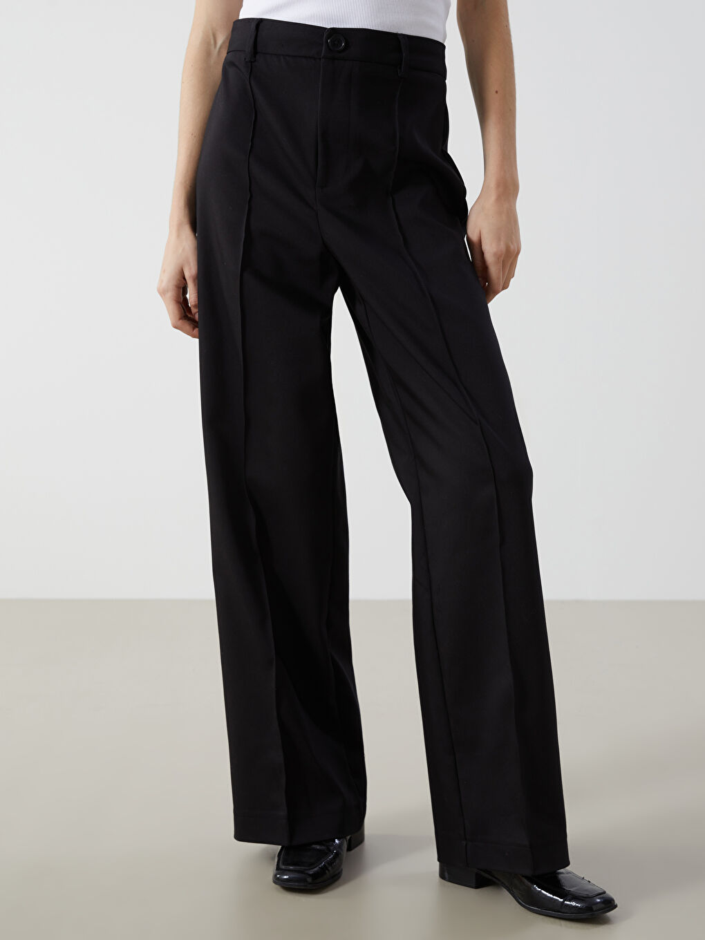 LCW ECO Slim Fit Wide Leg Women's Trousers -S5KJ10Z8-CVL