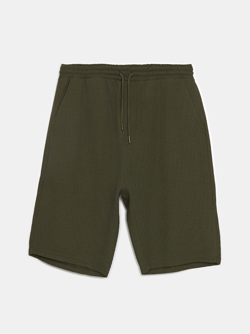 Haki Standart Kalıp Erkek Bermuda Şort-4