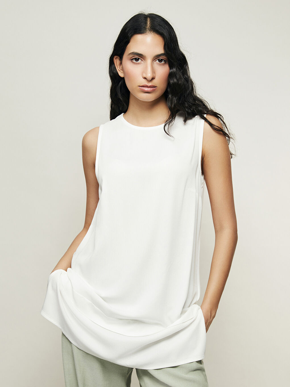Crew Neck Women's Tunic -S5KJ14Z8-EEW