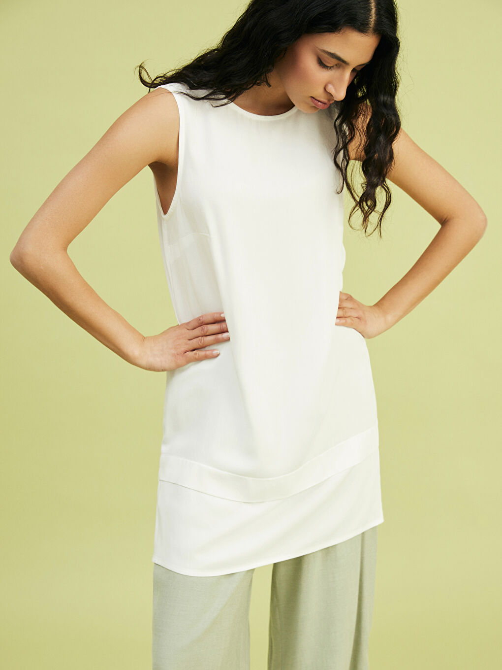 Crew Neck Women's Tunic -S5KJ14Z8-EEW
