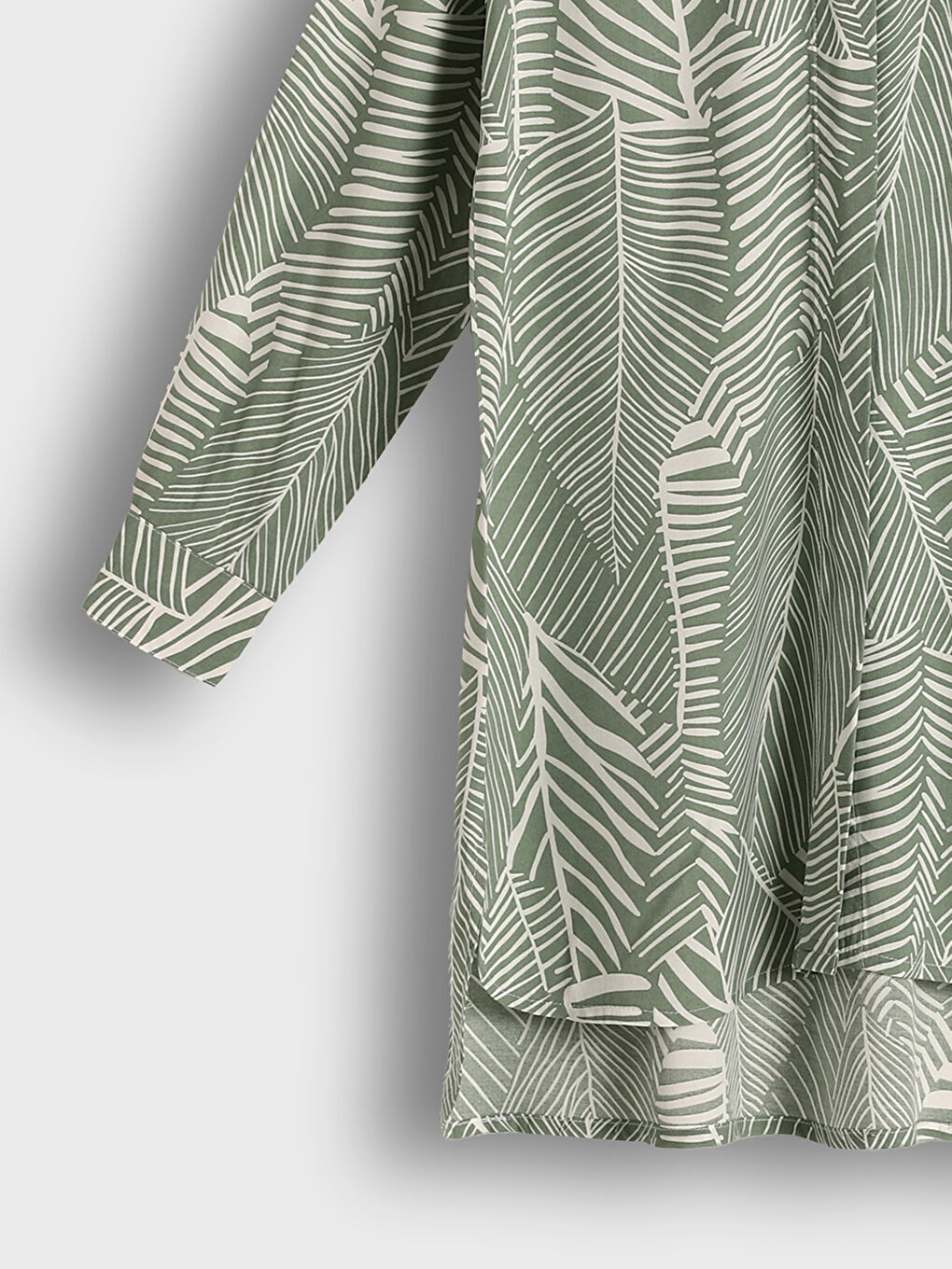 Grandad Collar Patterned Women's Tunic-3