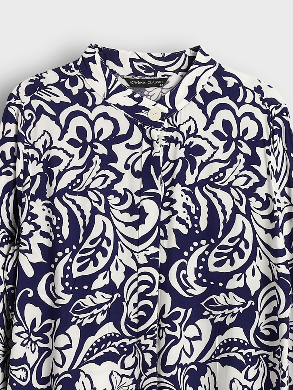 LC Waikiki Grandad Collar Patterned Women's Tunic -S5KJ15Z8-LSJ