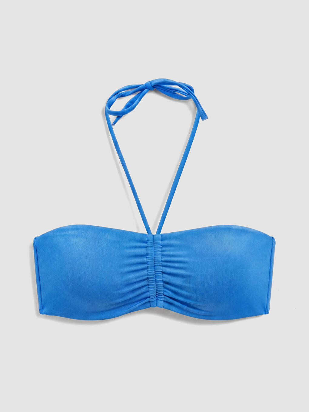 Mavi Çıkarılabilir Pedli Büzgülü Kadın Bikini Üst