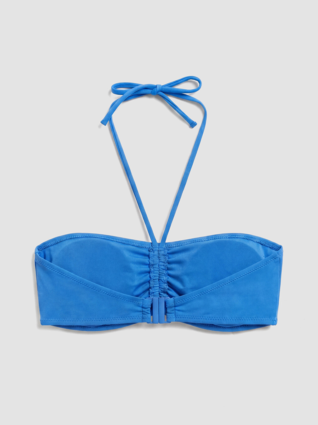 Mavi Çıkarılabilir Pedli Büzgülü Kadın Bikini Üst-1
