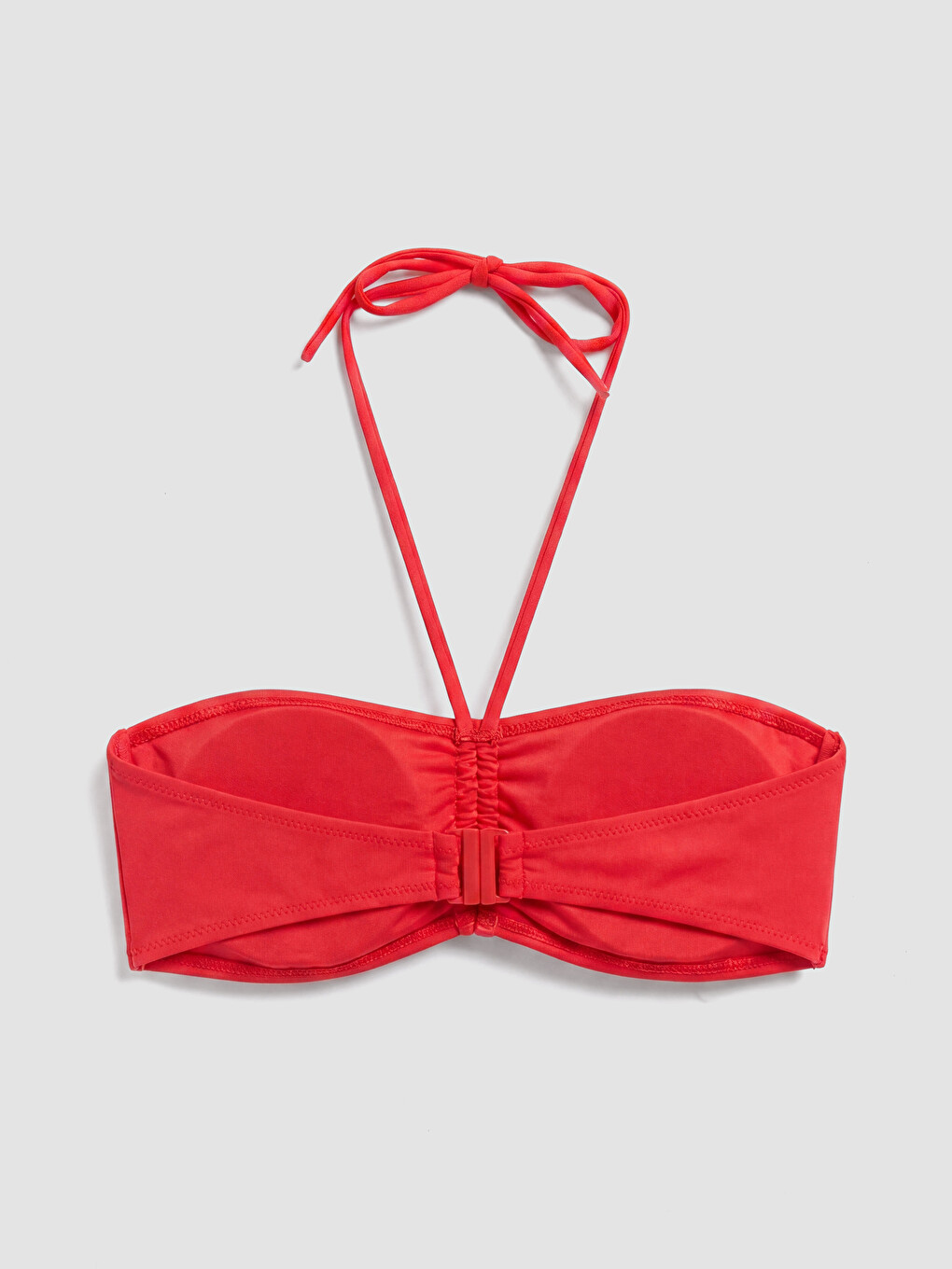 Kırmızı Çıkarılabilir Pedli Büzgülü Kadın Bikini Üst-1