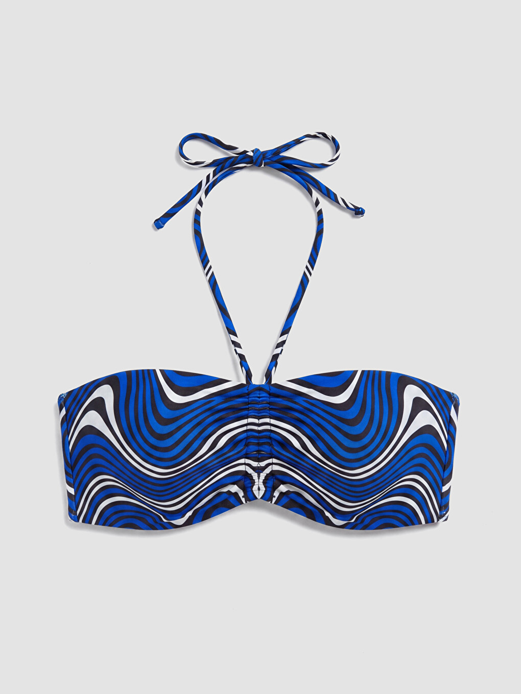 Mavi Çıkarılabilir Pedli Desenli Kadın Bikini Üst