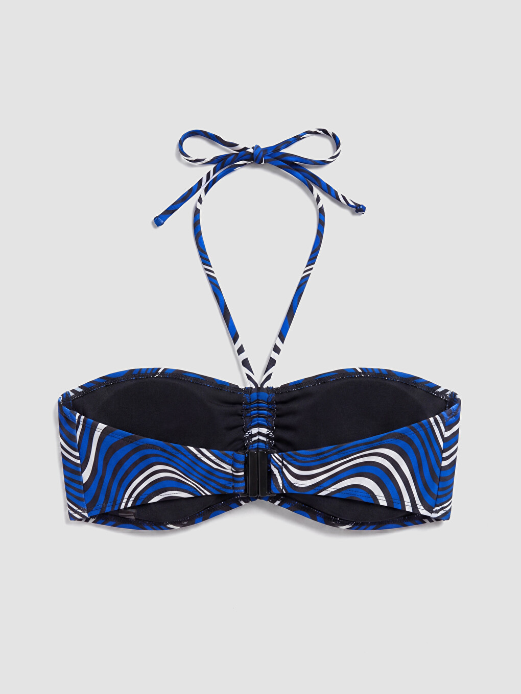 Mavi Çıkarılabilir Pedli Desenli Kadın Bikini Üst-1