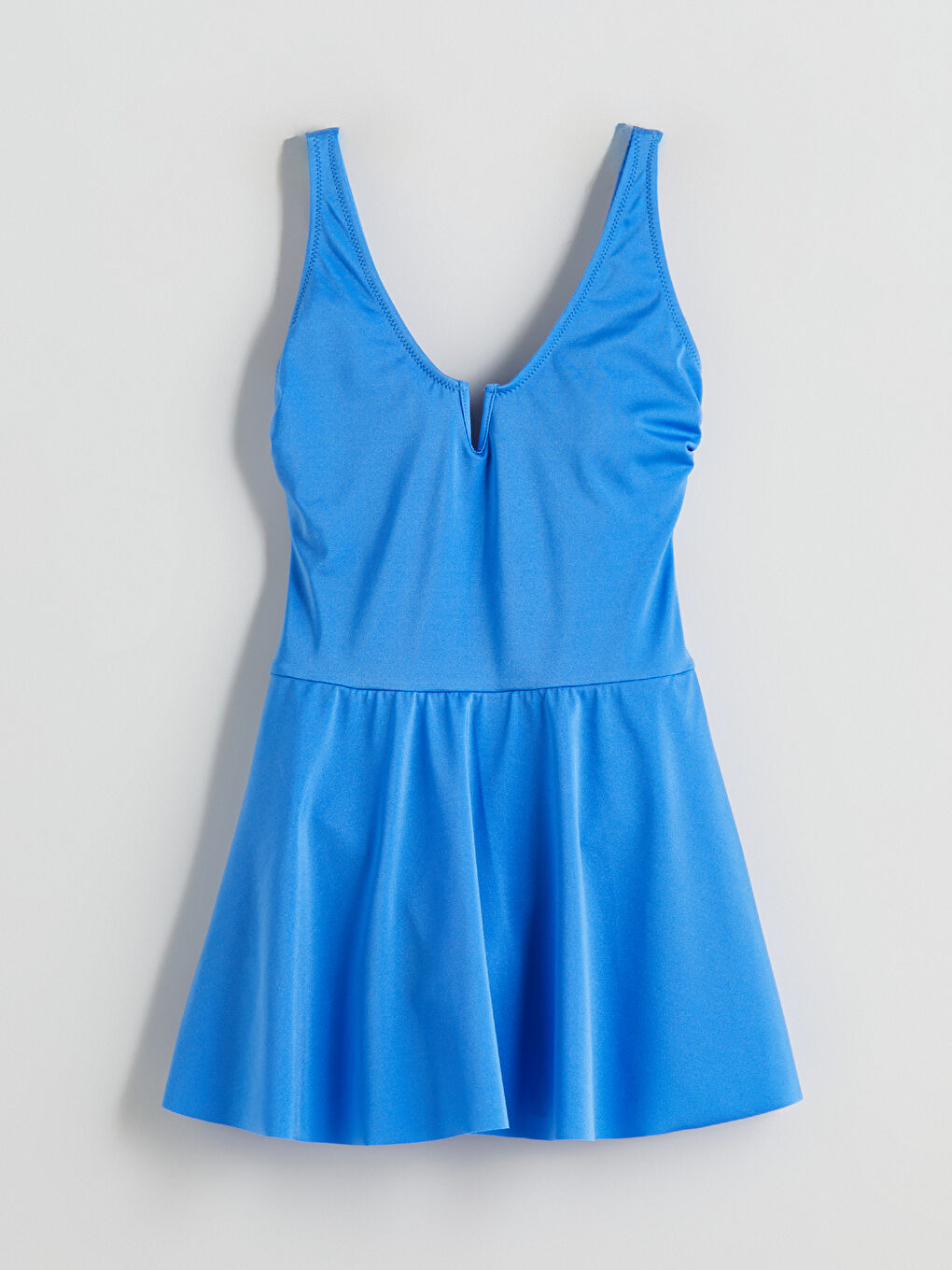 Mavi Kaçık Yaka Kadın Etekli Mayo-4