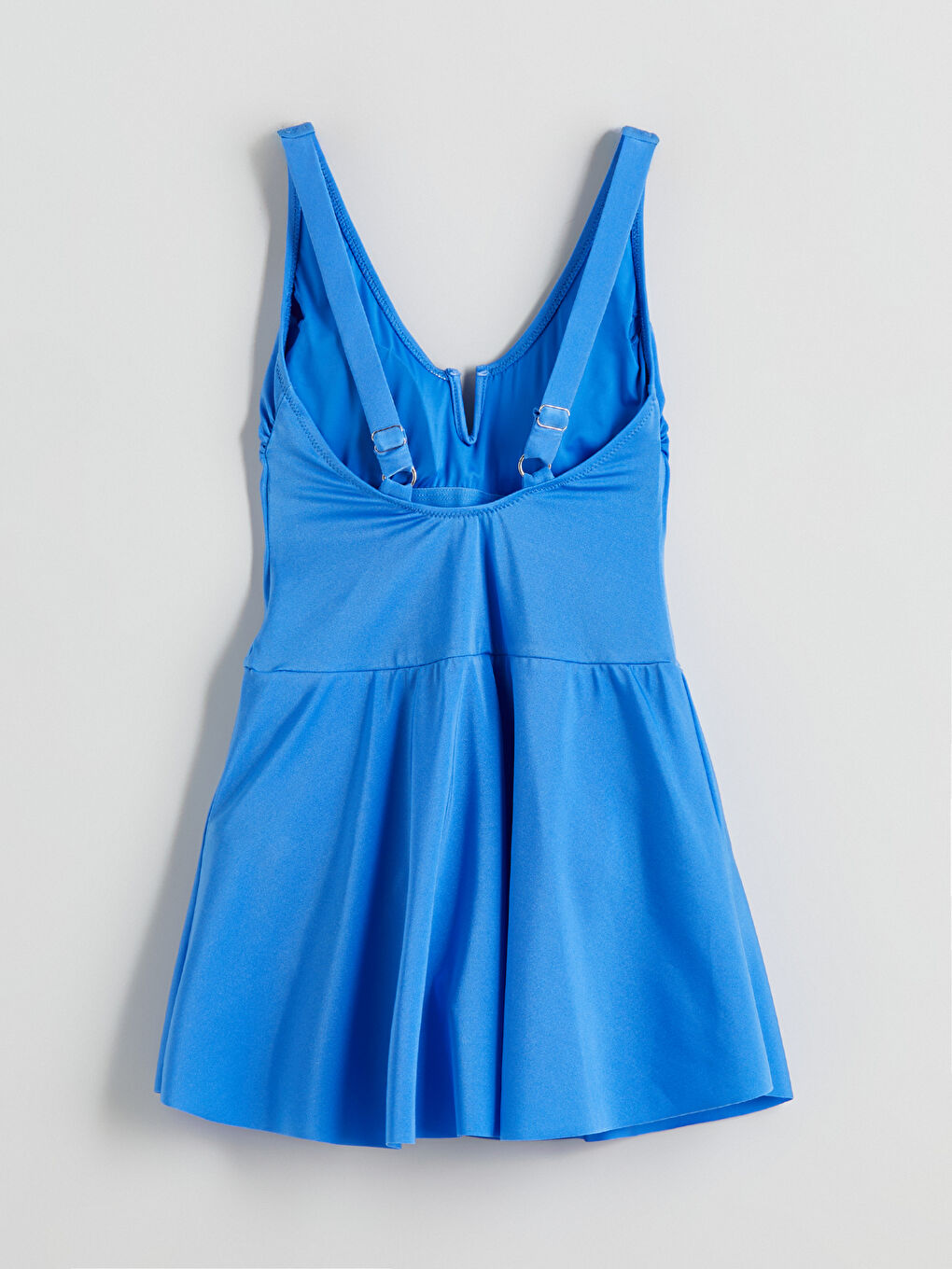 Mavi Kaçık Yaka Kadın Etekli Mayo-6