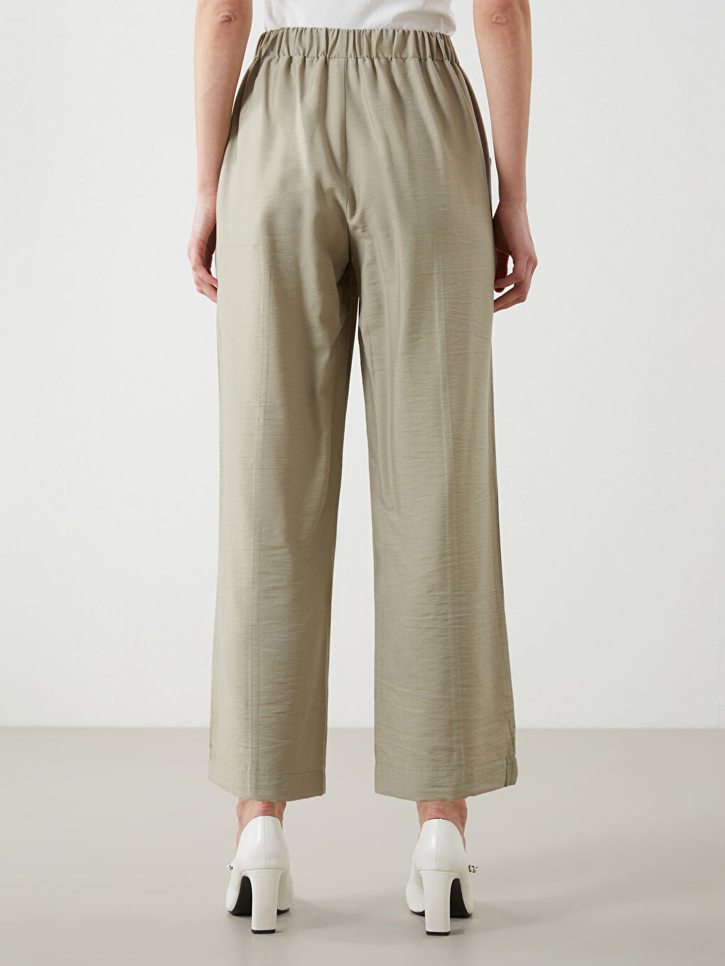 بنطلون وسط مرن للسيدات-3