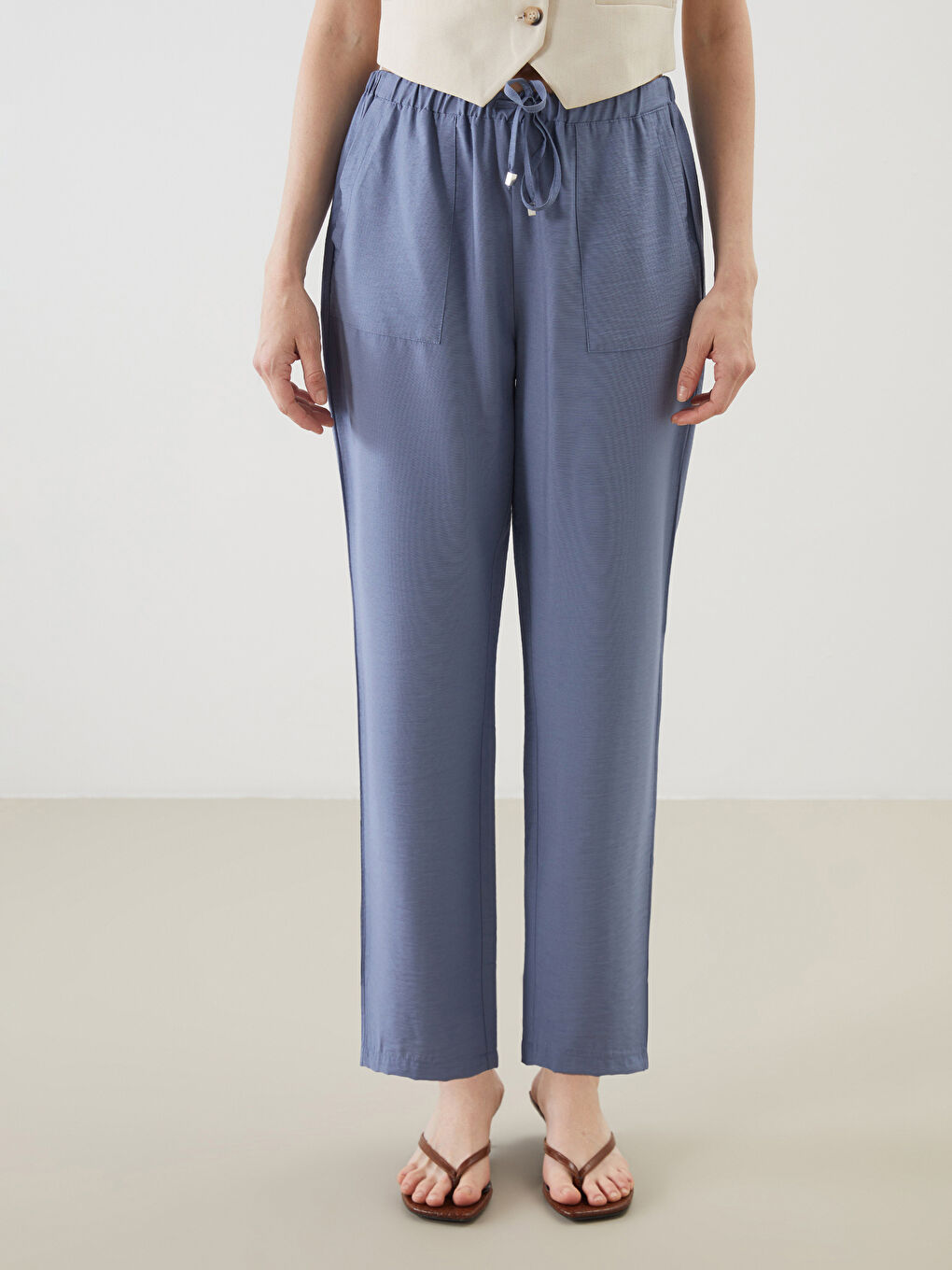 بنطلون كاروت فيت بخصر مرن للسيدات-1