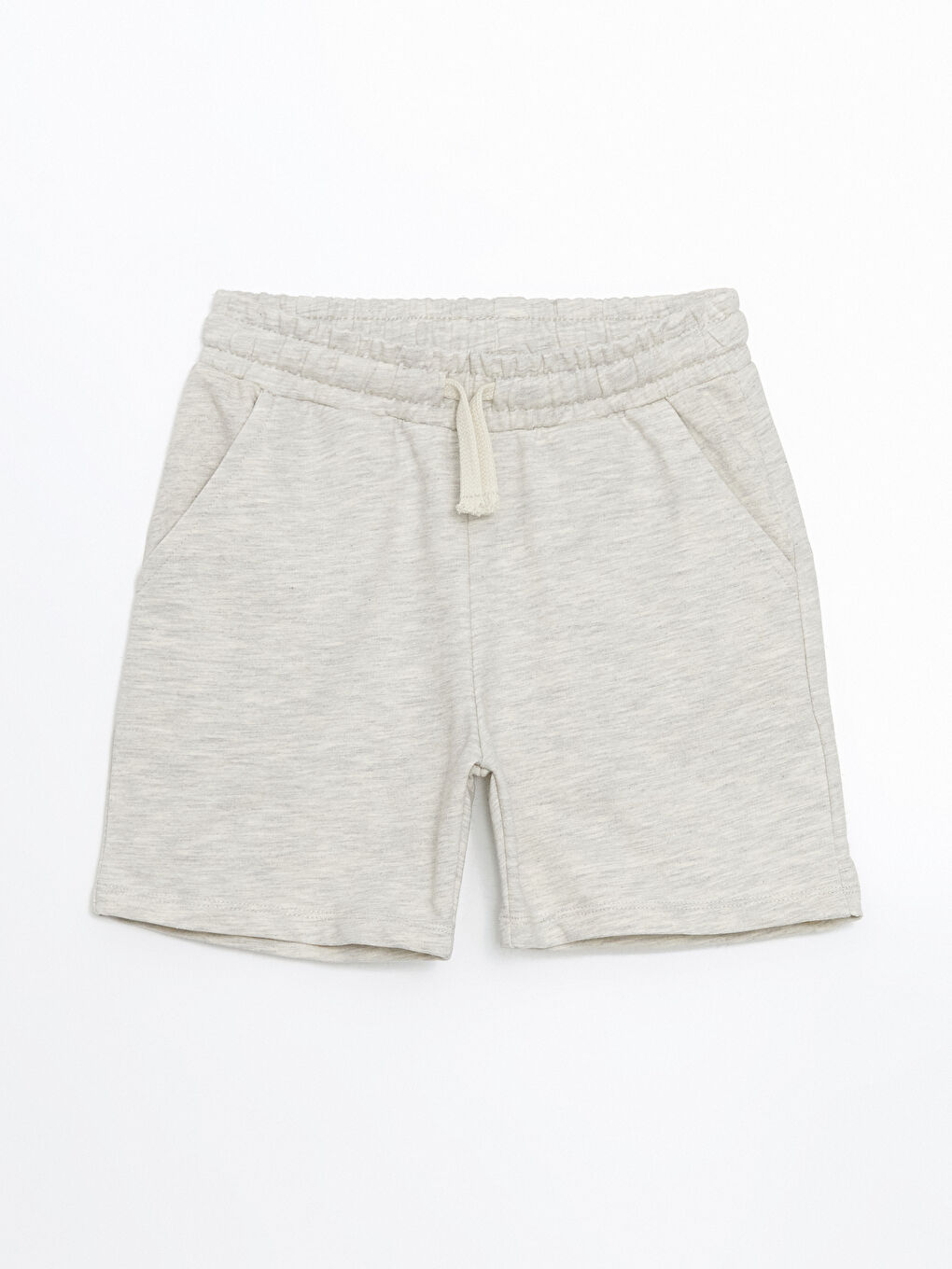 Beyaz Beli Lastikli Erkek Çocuk Şort