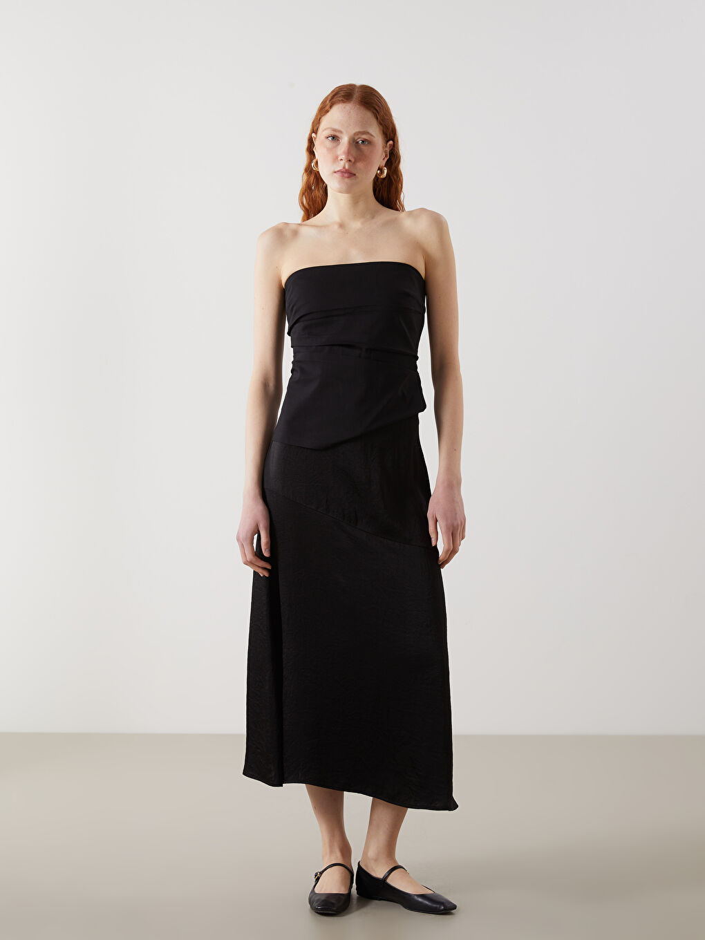 LCW Vision Strapless Neck Crop Women's Blouse -S5KK09Z8-CVL