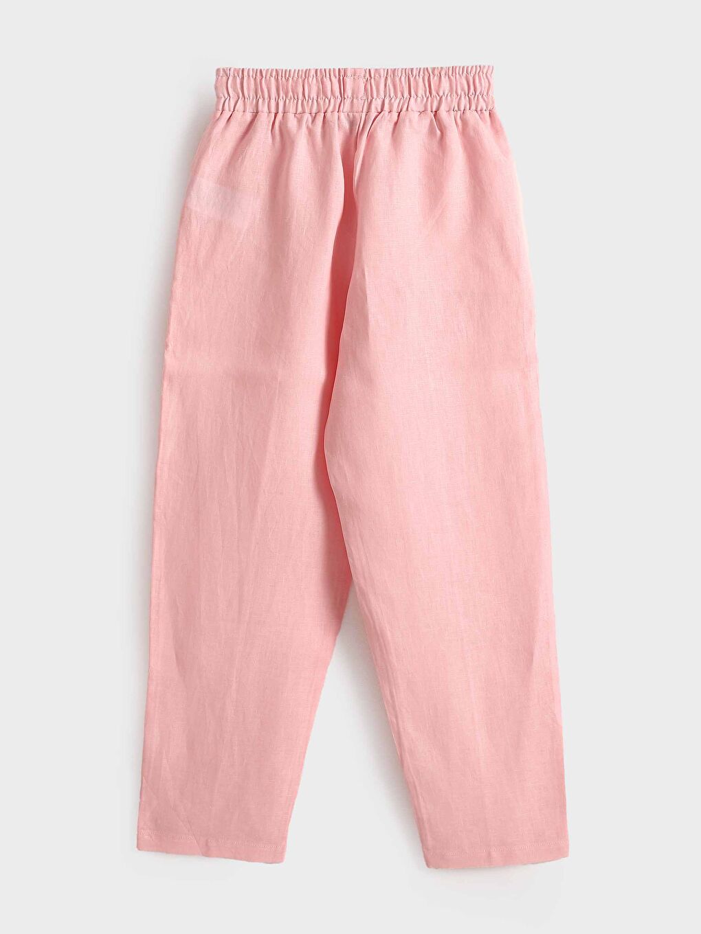 Elasticated Waist Plain Linen Women's Trousers -S5KK35Z8-QX9