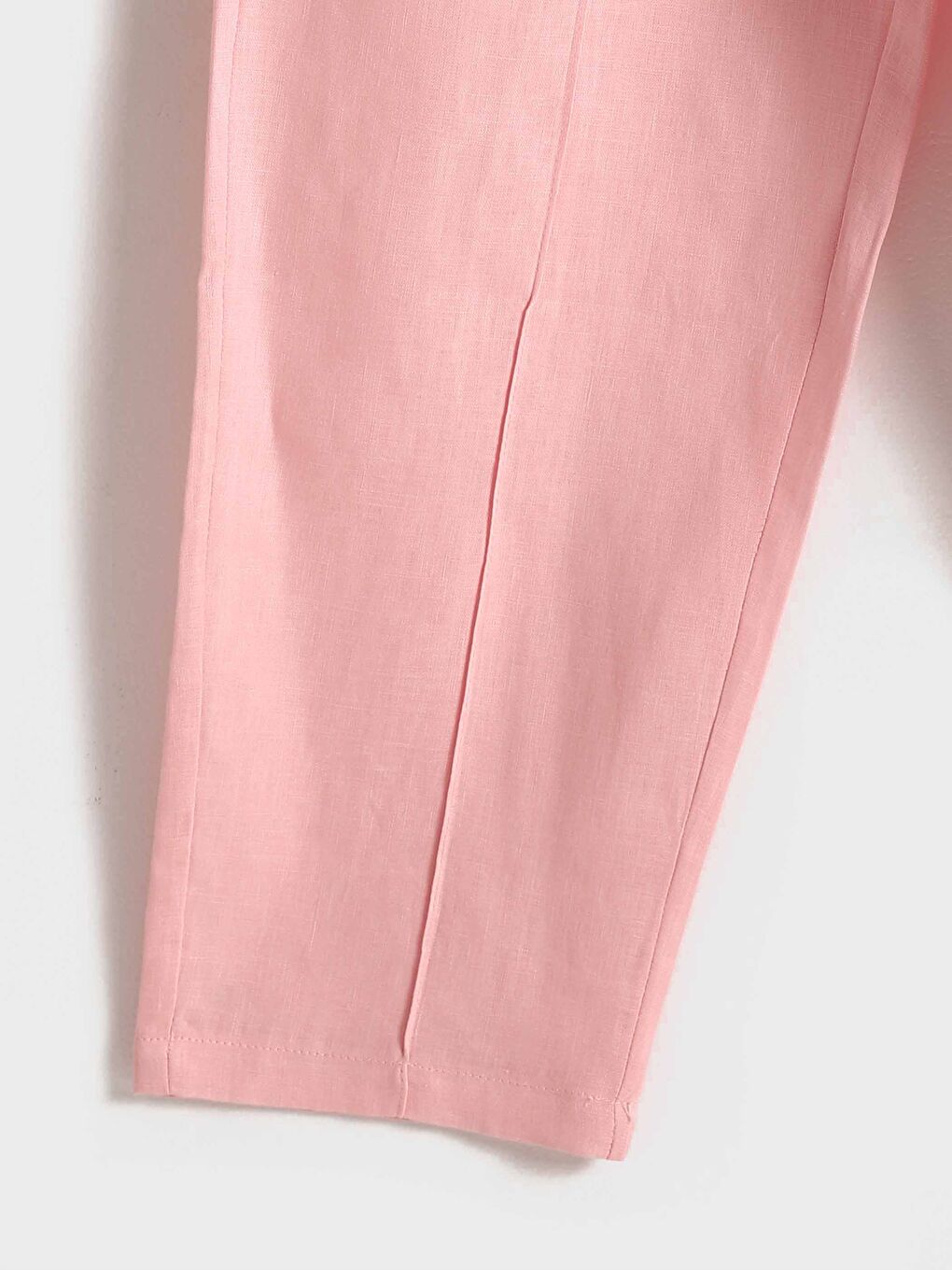 Elasticated Waist Plain Linen Women's Trousers -S5KK35Z8-QX9