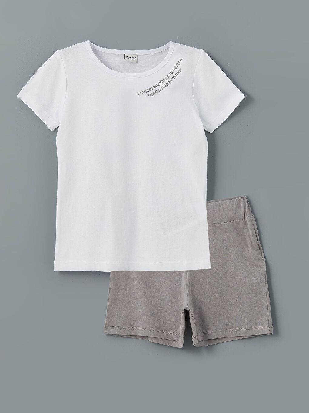 LCW ECO Crew Neck Girls T-Shirts and Shorts -S5KK72Z4-J5E