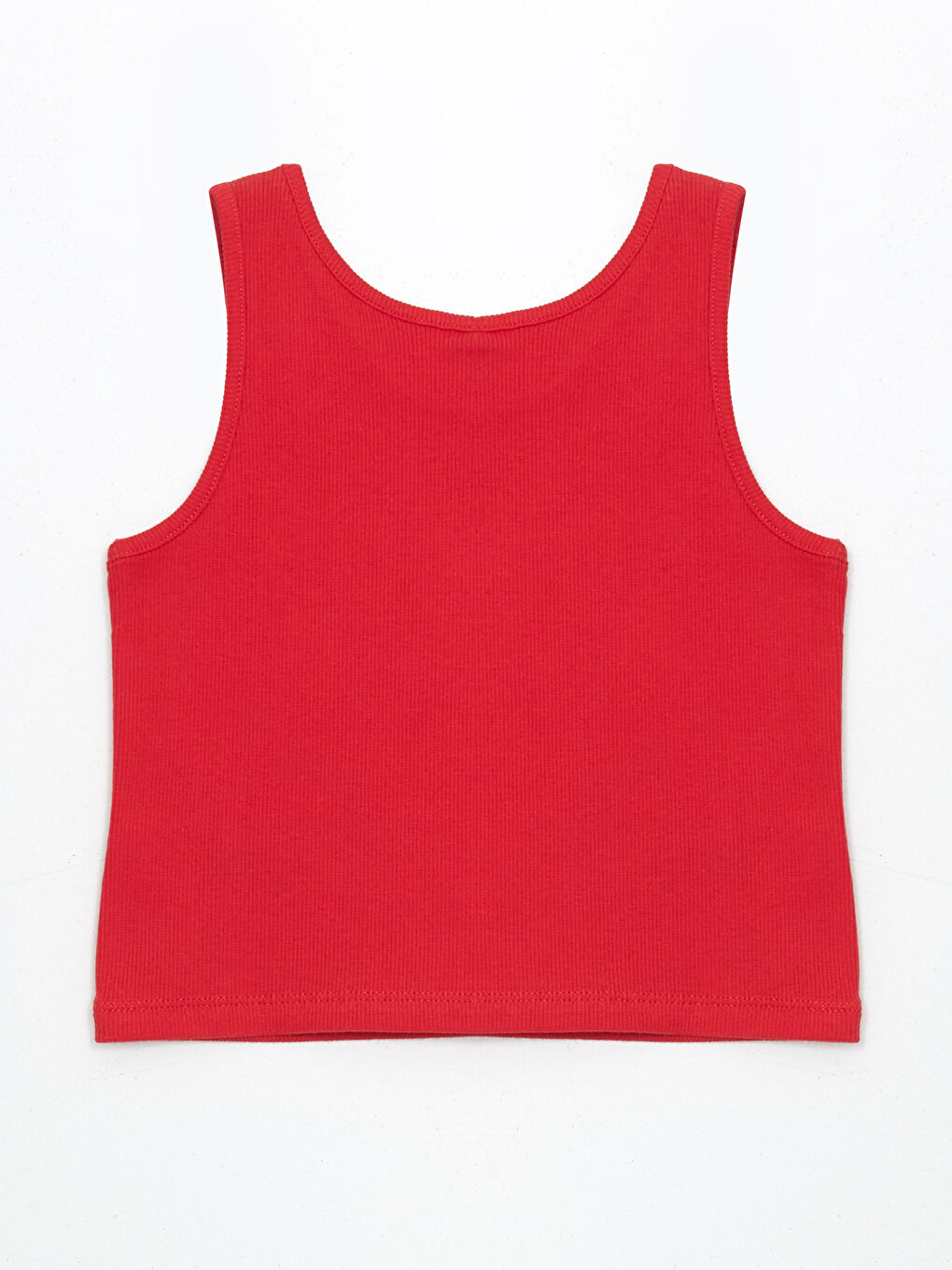Kırmızı Bisiklet Yaka Kız Çocuk Crop Atlet-1