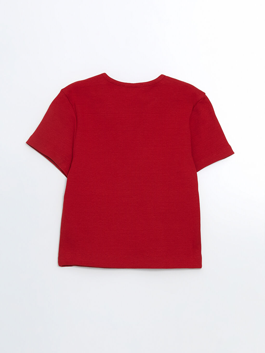 Kırmızı Bisiklet Yaka Kadın Tişört-5