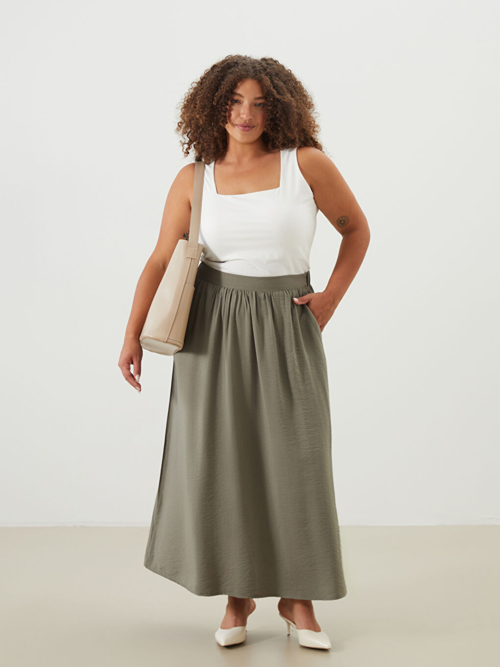 LCWAIKIKI Classic Elasticated Waist Skirt -S5KL08Z8-R1D
