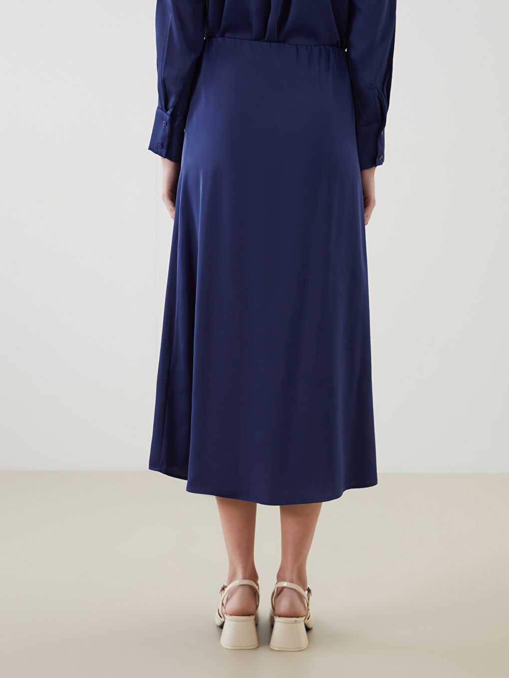 Women's Standard Fit Straight A-Line Satin Skirt -S5KL12Z8-HHX