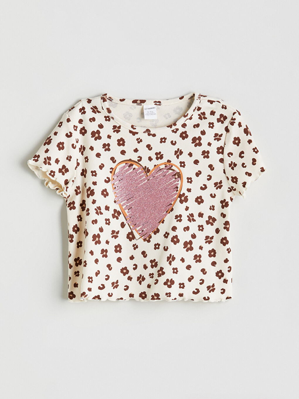 Crew Neck Printed Girls' T-Shirt -S5KL26Z1-LRA