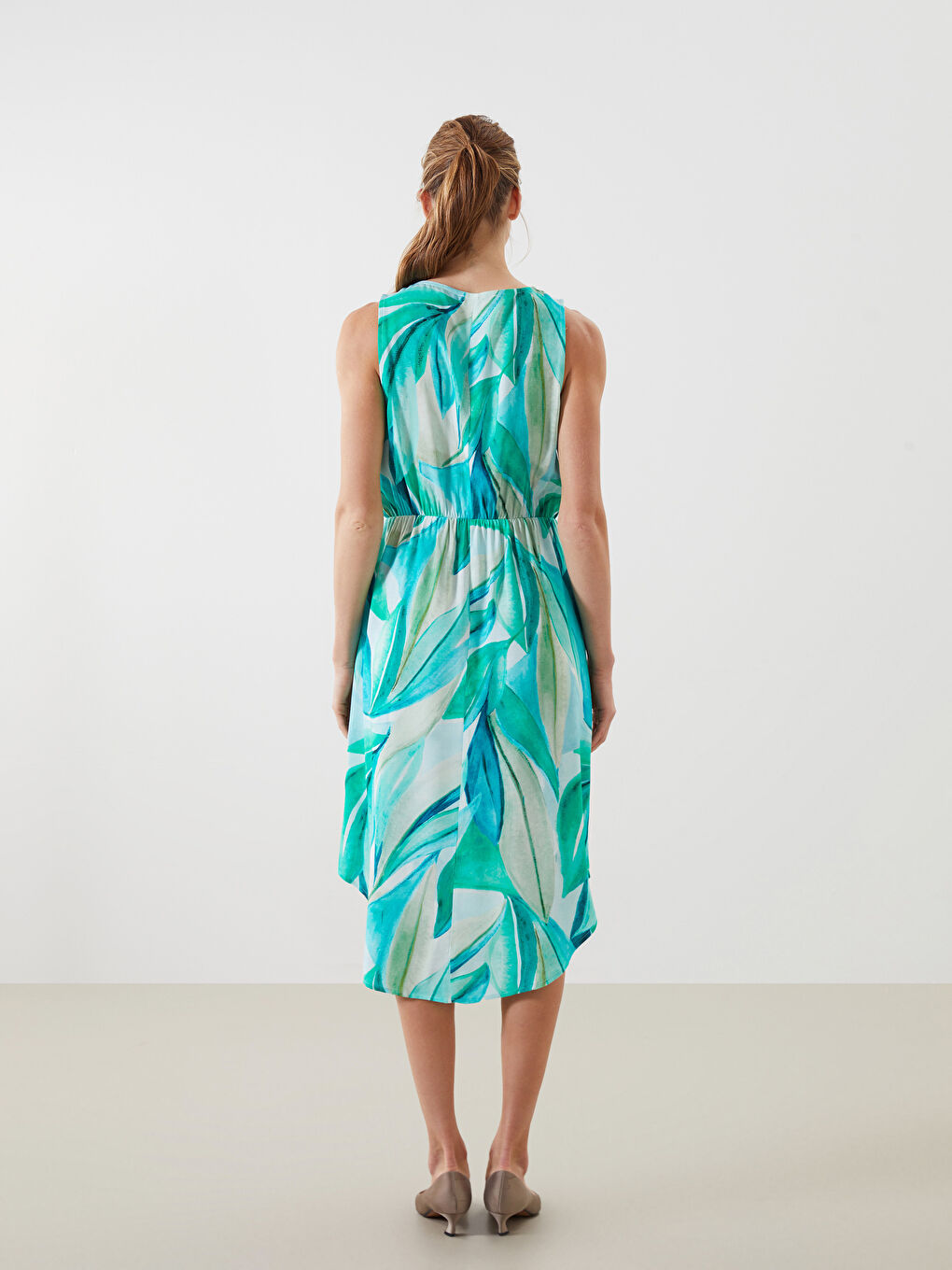 Crew Neck Patterned Women's Dress -S5KL40Z8-LRR