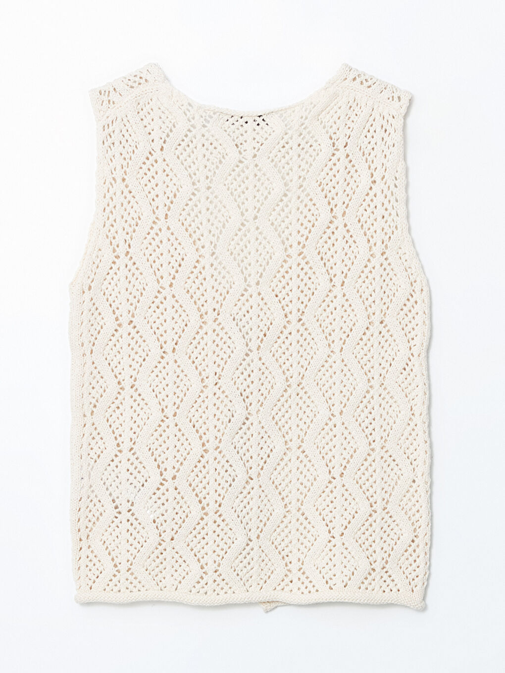 V Neck Ajour Women's Tricot Vest -S5KL44Z8-R9J