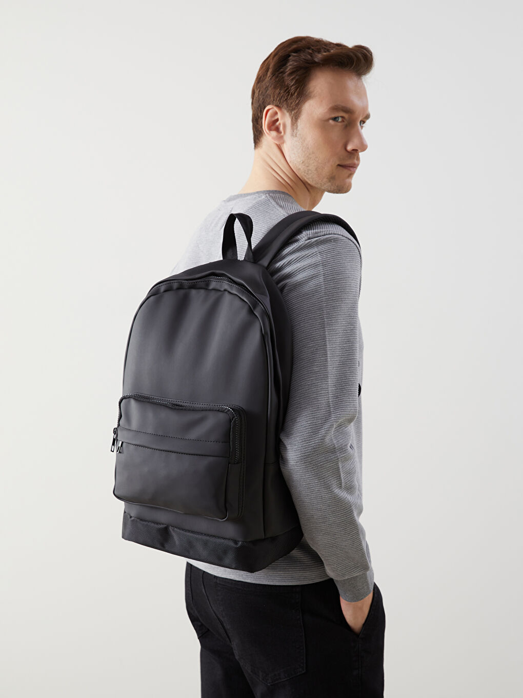 LCW ACCESSORIES Siyah Çİft Fermuarlı Erkek Sırt Çantası