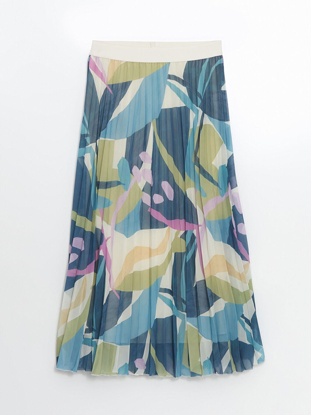 Elastic Waist Patterned Chiffon Women's Pleated Skirt -S5KL47Z8-LQQ