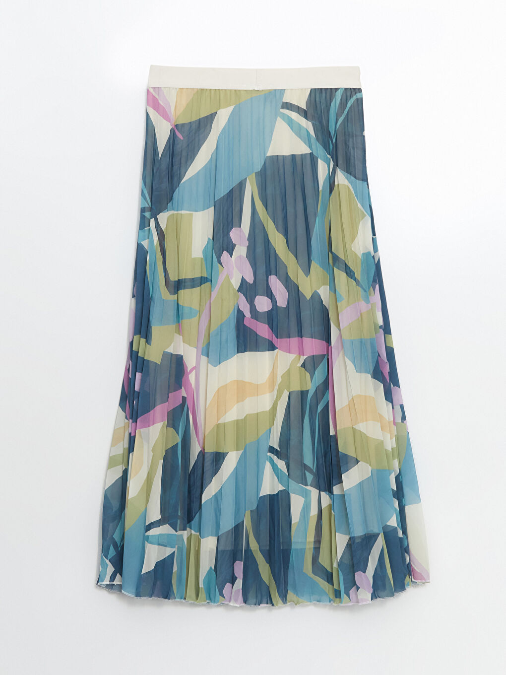 Elastic Waist Patterned Chiffon Women's Pleated Skirt -S5KL47Z8-LQQ