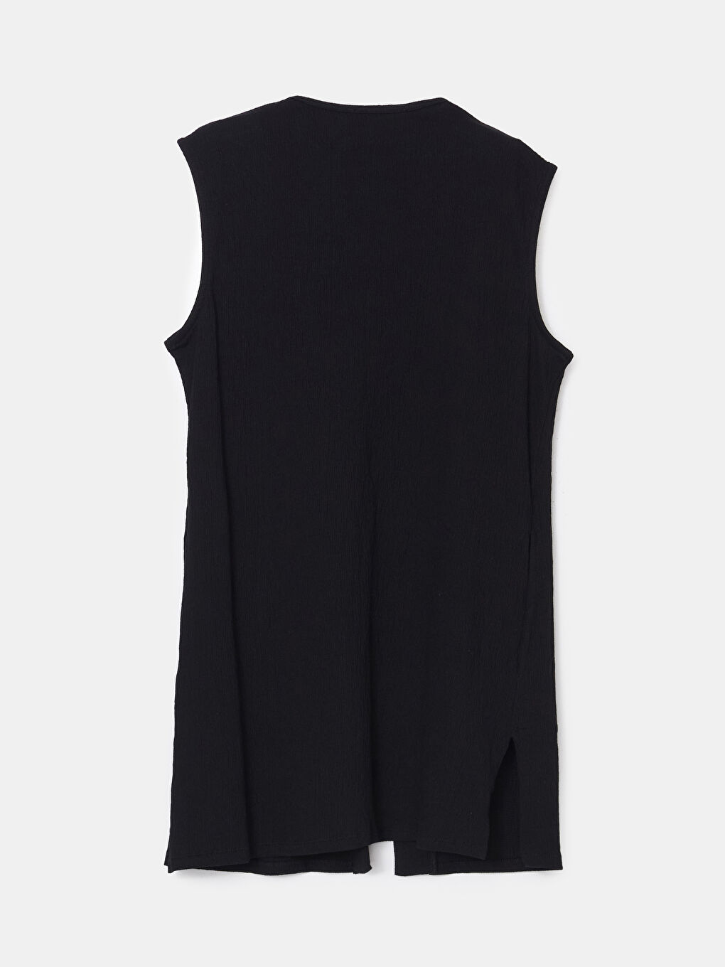 Siyah V Yaka Dokulu Kadın Yelek-5