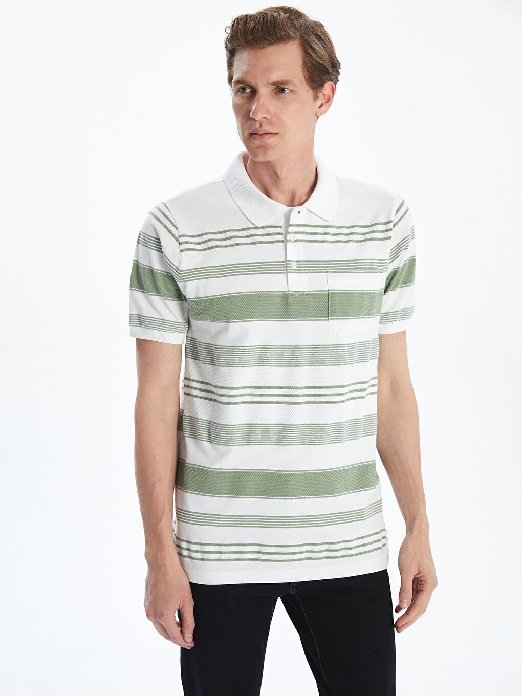 LCWAIKIKI Classic Polo Neck Color Block Men's T-Shirt -S5KL86Z8-LGE
