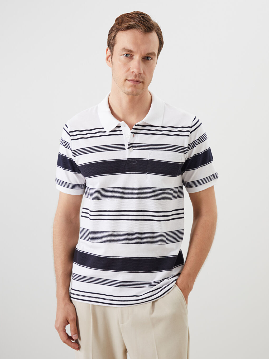 LCWAIKIKI Classic Polo Neck Color Block Men's T-Shirt -S5KL86Z8-LJX