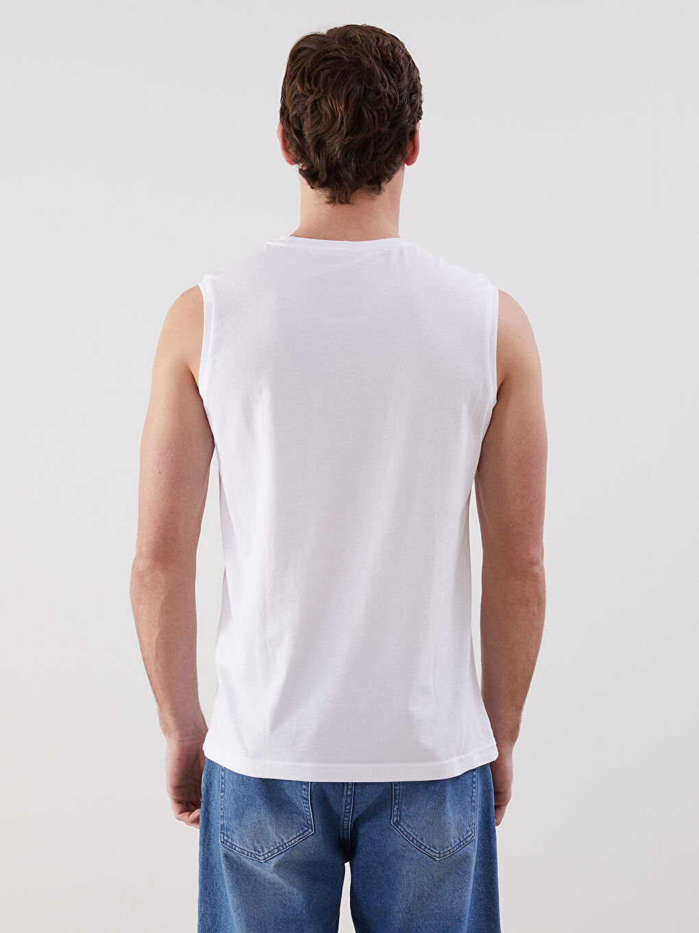 Crew Neck Printed Men's Sleeveless T-Shirt -S5KL98Z8-Q6K