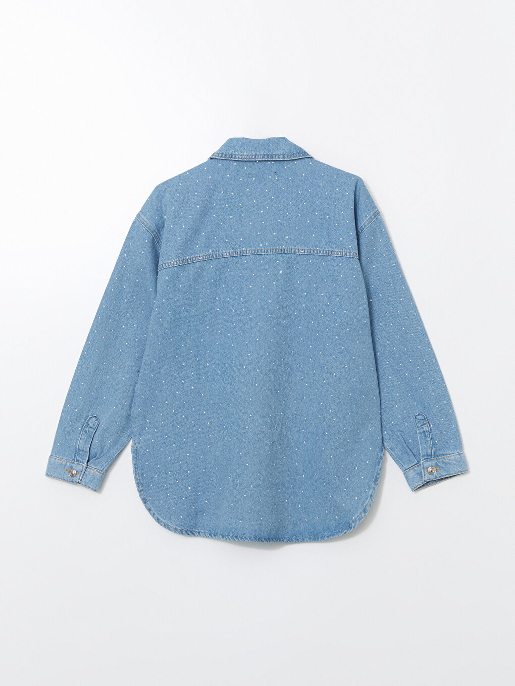 LCW Comfort Indigo Taşlı Kadın Jean Gömlek - 5