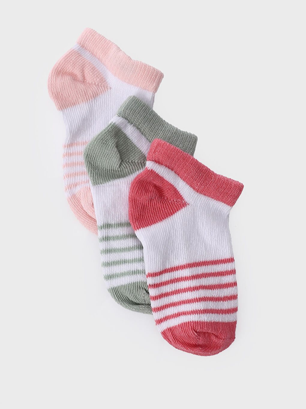 Striped Baby Girls' Trainer Socks 3-pack -S5KM27Z1-JM1