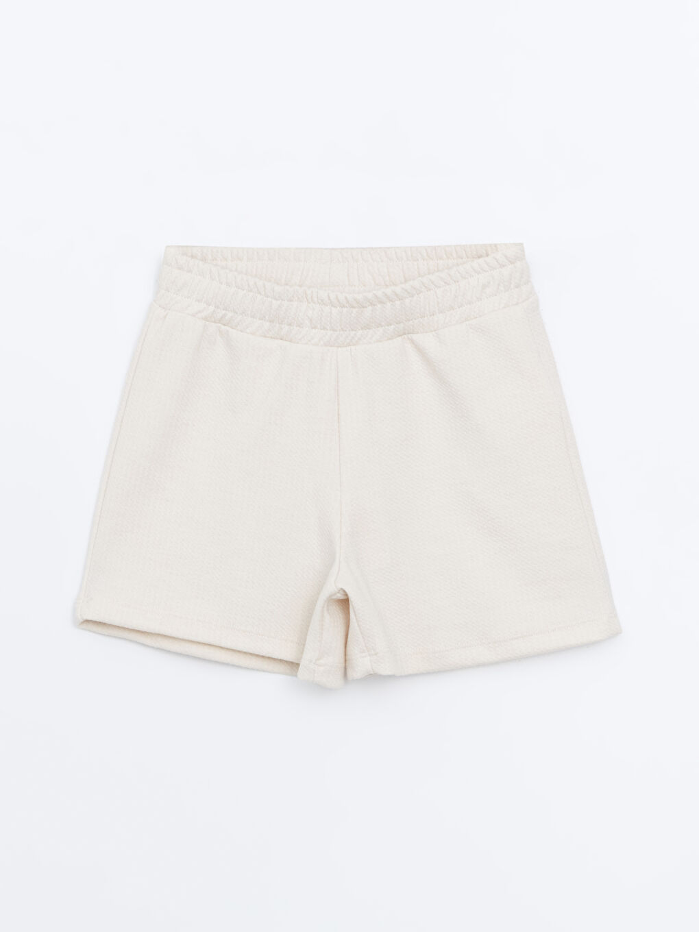 Bej Beli Lastikli Kız Çocuk Şort