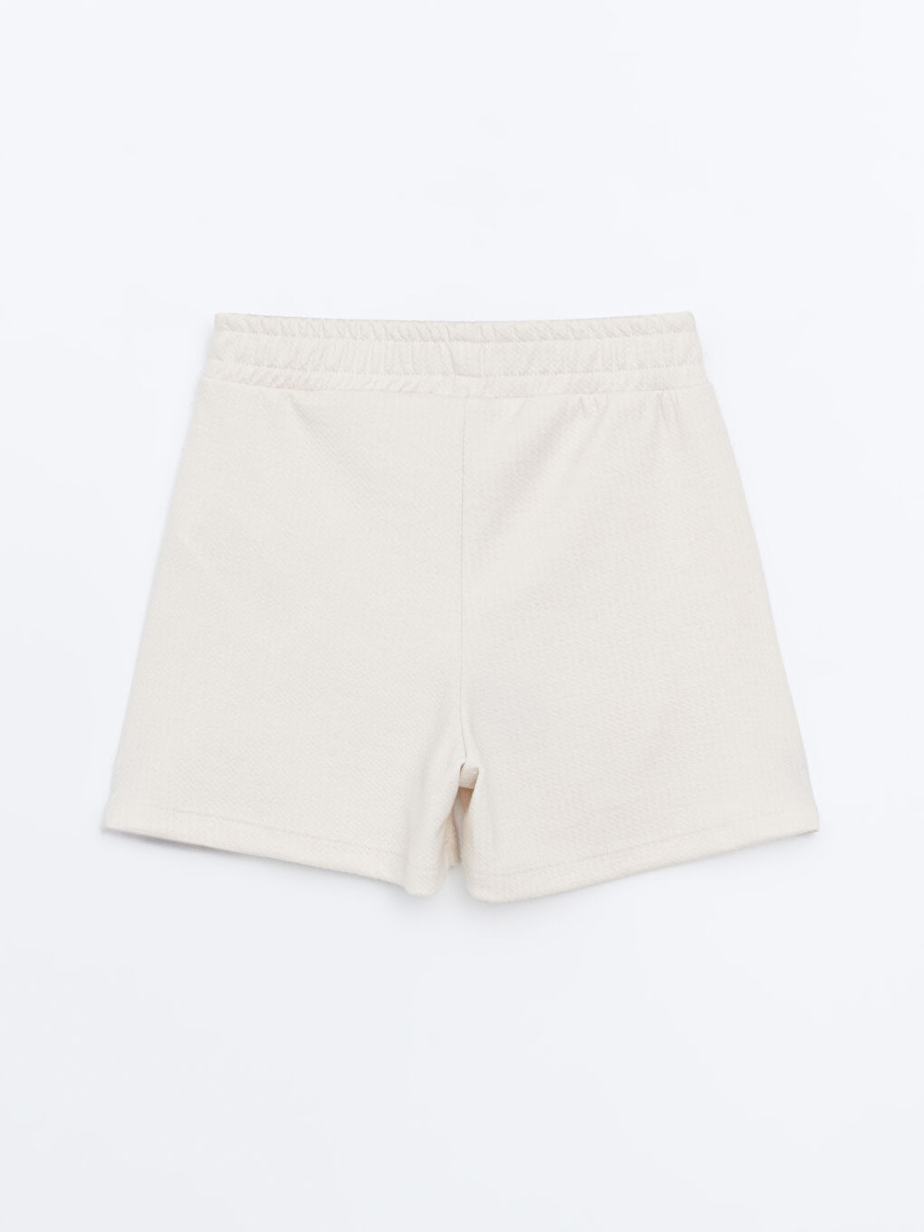 Bej Beli Lastikli Kız Çocuk Şort-1