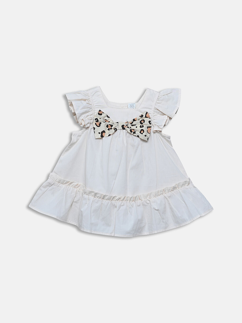 Kare Yaka Kız Çocuk Keten Elbise