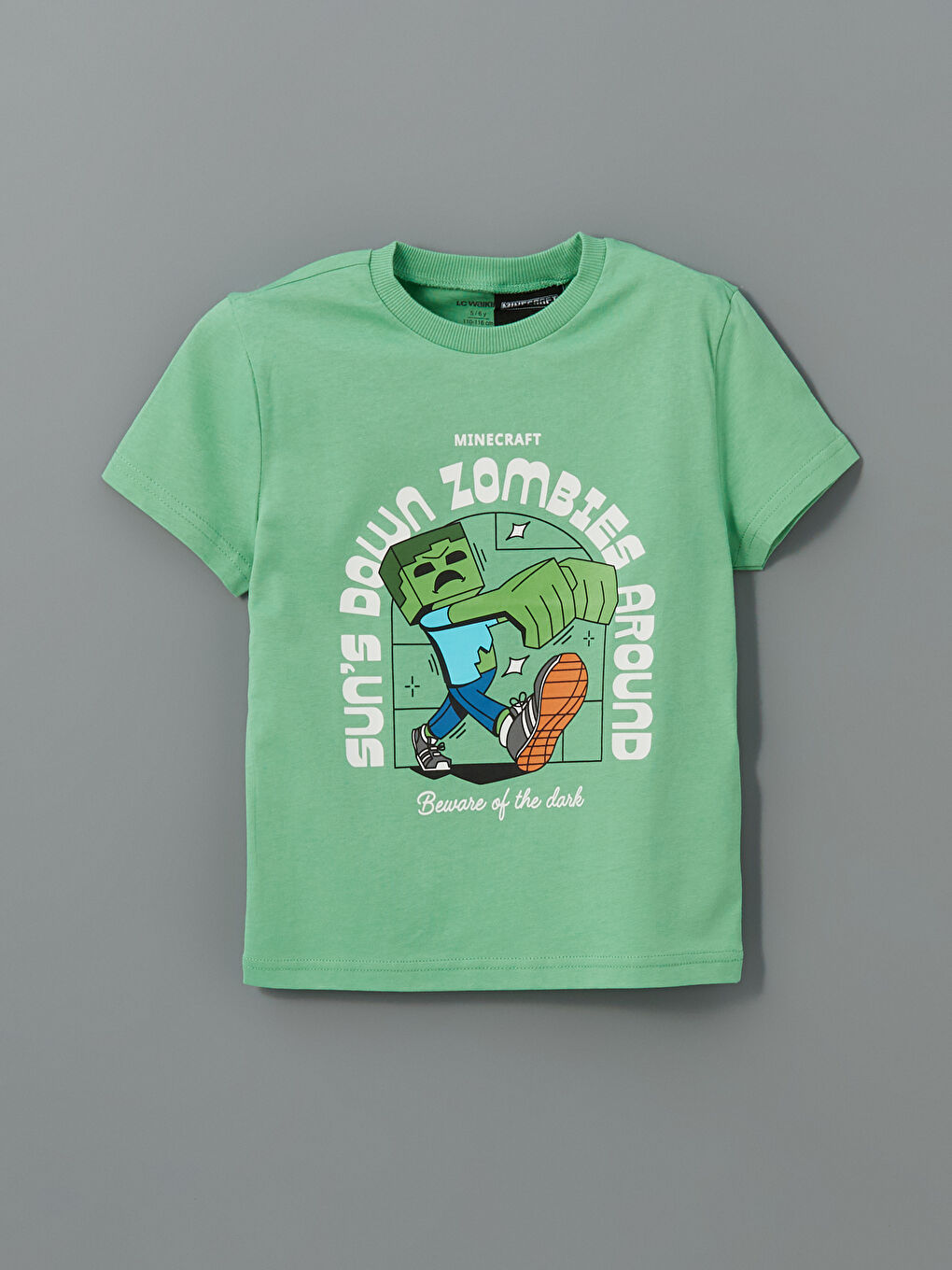 Yeşil Bisiklet Yaka Baskılı Erkek Çocuk Tişört