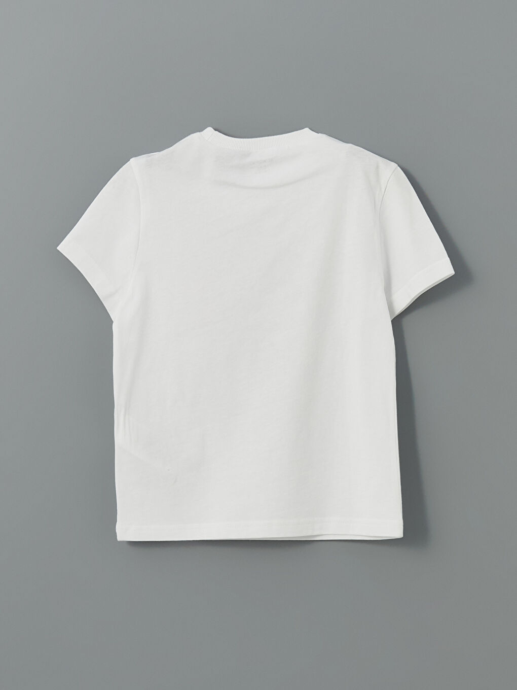 Beyaz Bisiklet Yaka Baskılı Erkek Çocuk Tişört-1