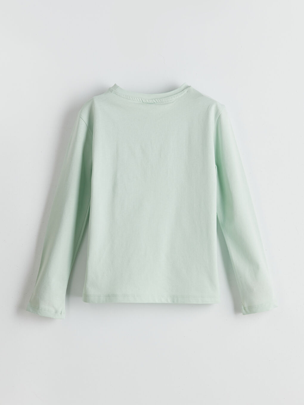 Ekru Bisiklet Yaka Kız Çocuk Tişört-1