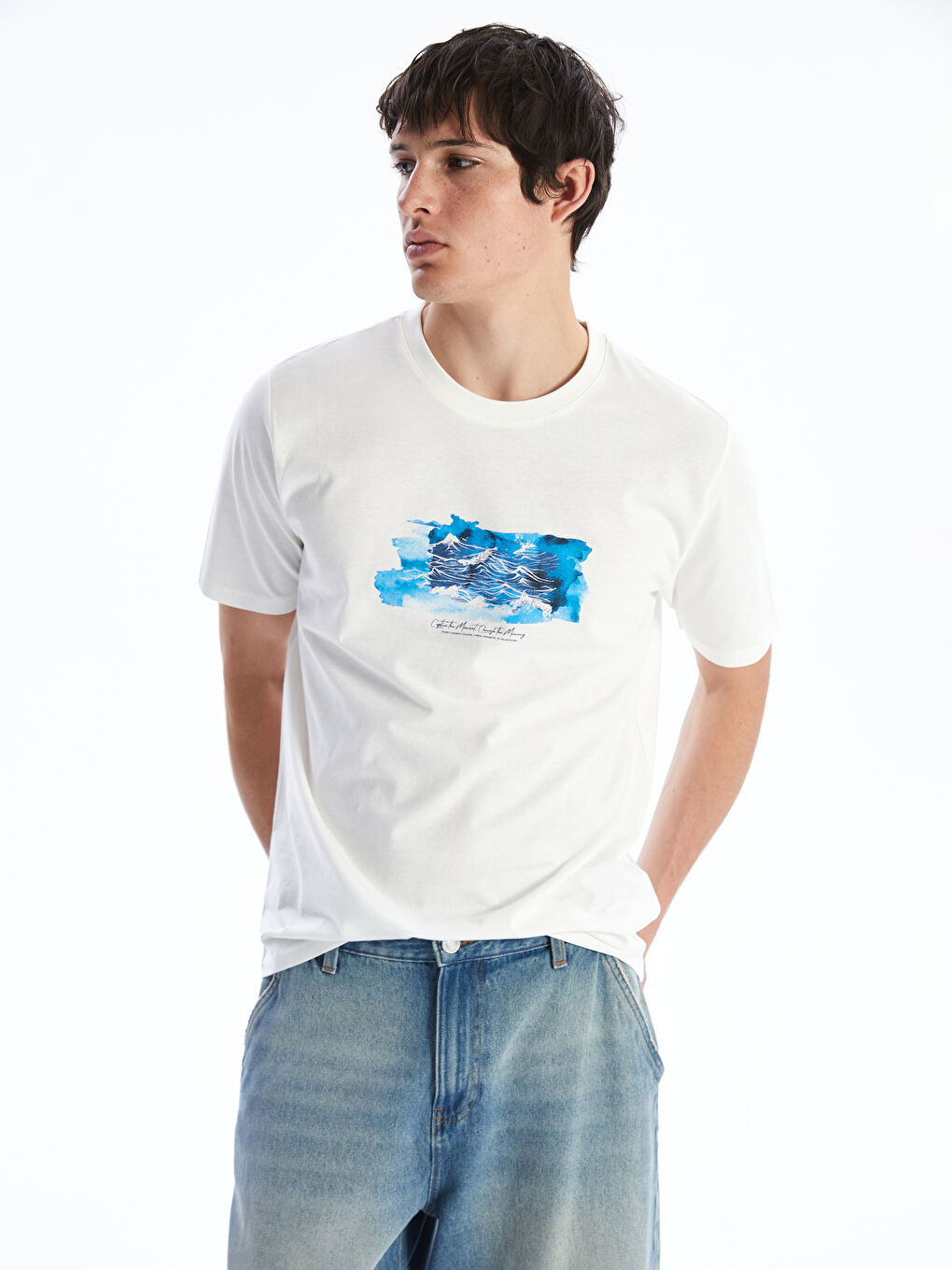 XSIDE Crew Neck Printed Jersey Men's T-Shirt -S5KM76Z8-R9J
