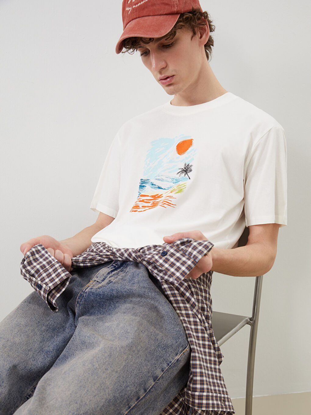 XSIDE Crew Neck Printed Jersey Men's T-Shirt -S5KM78Z8-EEW