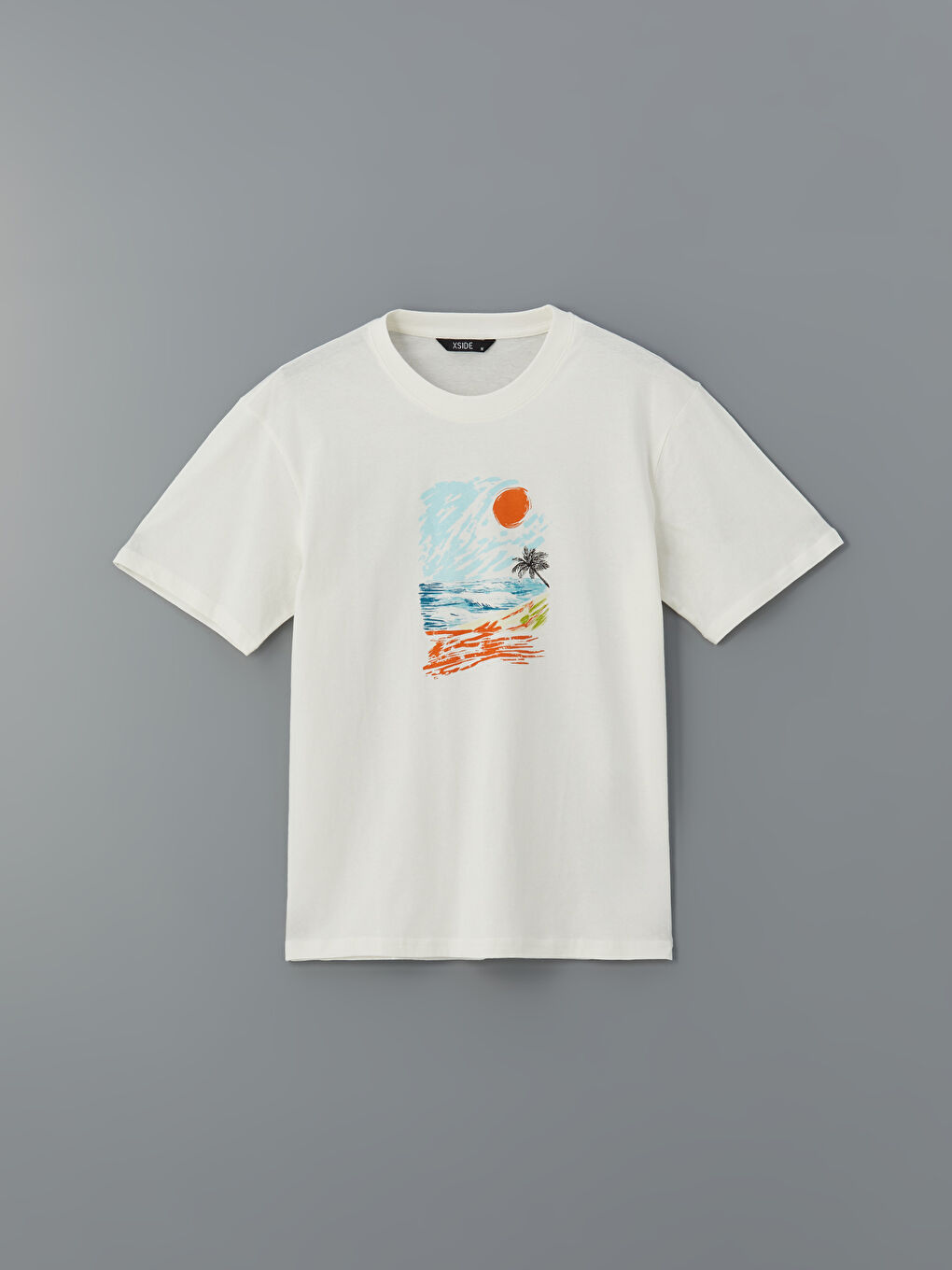 XSIDE Crew Neck Printed Jersey Men's T-Shirt -S5KM78Z8-EEW