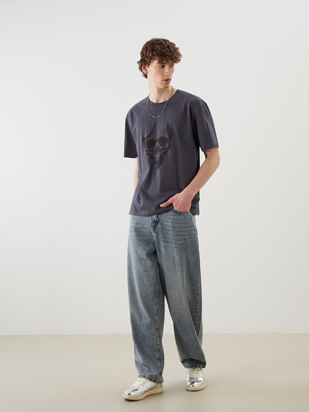 XSIDE Crew Neck Printed Jersey Men's T-Shirt -S5KM83Z8-EXQ