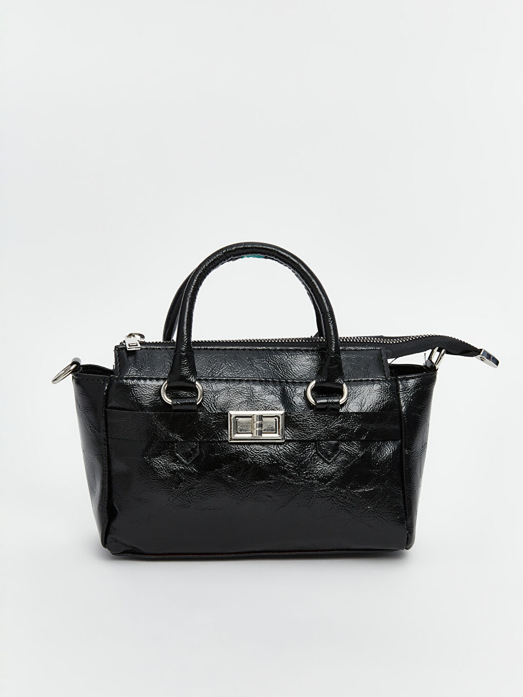 Faux Leather Detachable Strap Women's Shoulder Bag