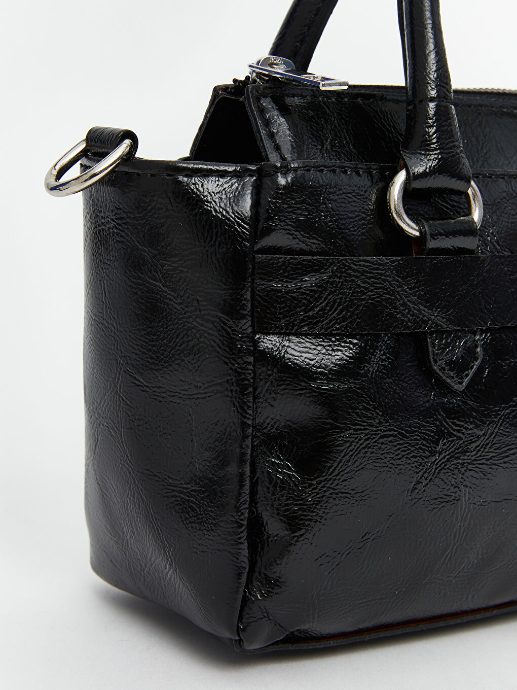 Faux Leather Detachable Strap Women's Shoulder Bag-2