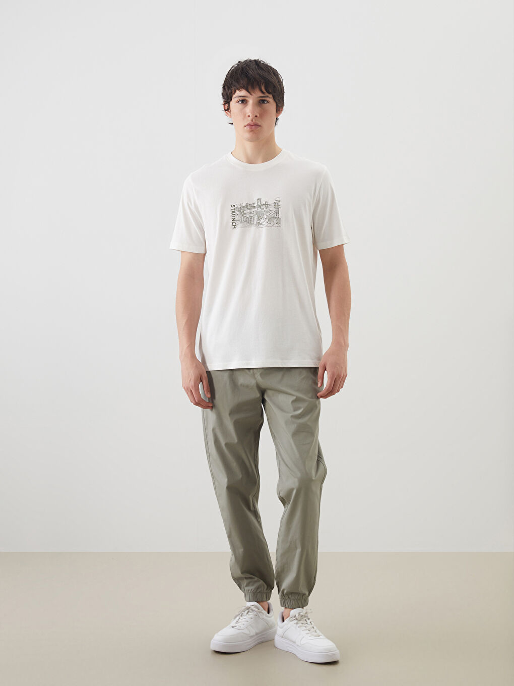 Футболка мужская джерси с принтом с круглым вырезом-1